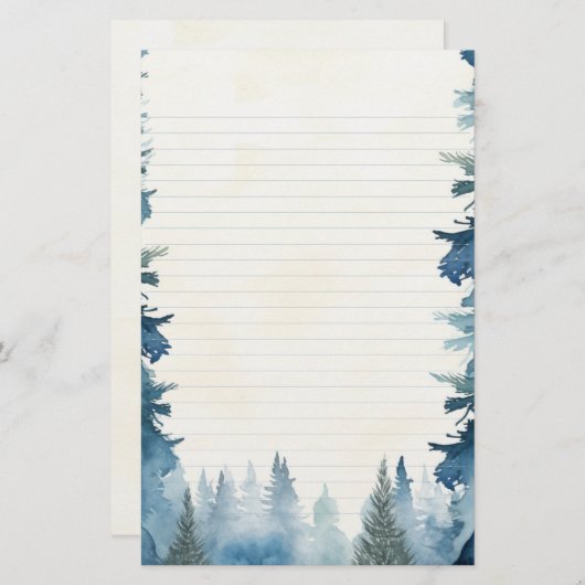 青松が文房具を並べた 便箋 (正面/裏面)