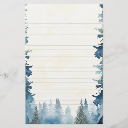 青松が文房具を並べた 便箋 (正面)