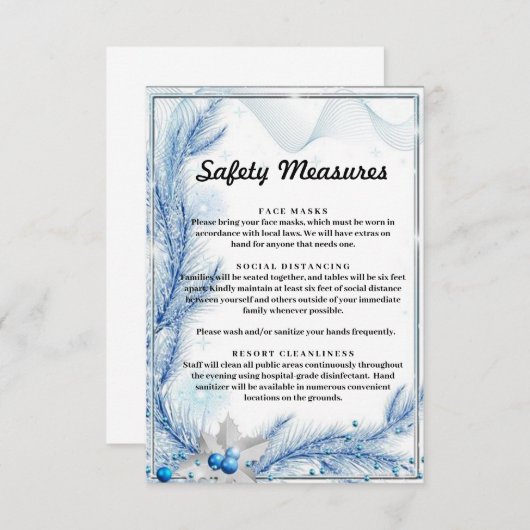 青松の冬のクリスマス安全対策 エンクロージャーカード (正面/裏面)