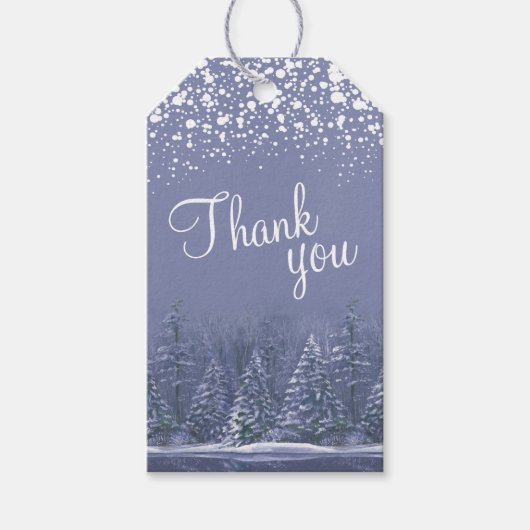 青松の木のアートギフトラベル ギフトタグ (正面)