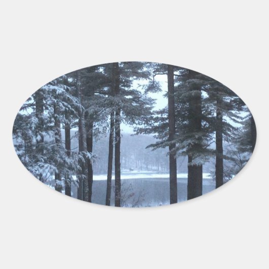 青松の木 – - 楕円形シール (正面)