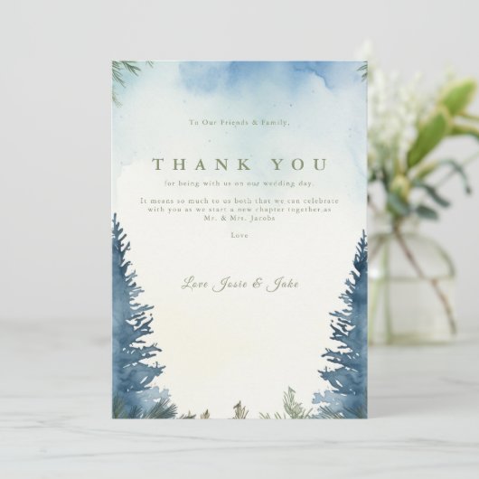 青松結婚松の感謝してい表 サンキューカード (スタンド正面)