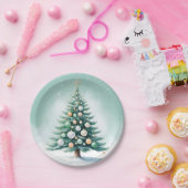 青松 | シルバーグリーンオレンジ ペーパープレート (パーティー)