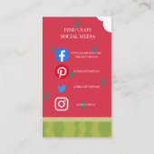 青果物店，スイカカフェの果物と野菜店 名刺 (裏面)