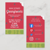 青果物店，スイカカフェの果物と野菜店 名刺 (正面/裏面)