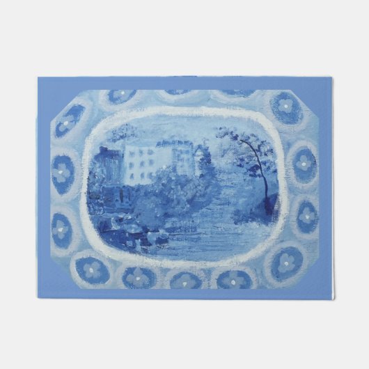 青柳皿の中華風のドオーマ ドアマット (正面)