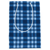 青格子模様の色合い ミディアムペーパーバッグ (正面)
