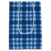 青格子模様の色合い ミディアムペーパーバッグ (裏面)