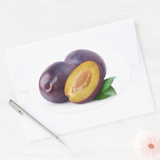 青梅 楕円形シール (封筒)