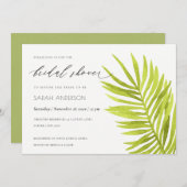 青椰子葉水彩ブライダルシャワー 招待状 (正面/裏面)