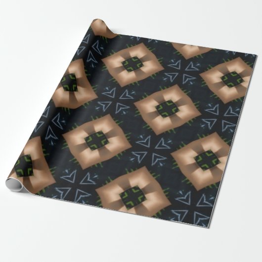 青模様ギフト包装紙 ラッピングペーパー (アンロールド)