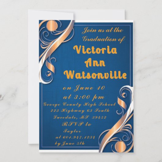 青橙白卒業式2025 招待状 (裏面)