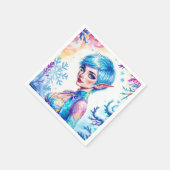 青毛小妖精や小人魔法氷雪林 スタンダードカクテルナプキン (角)