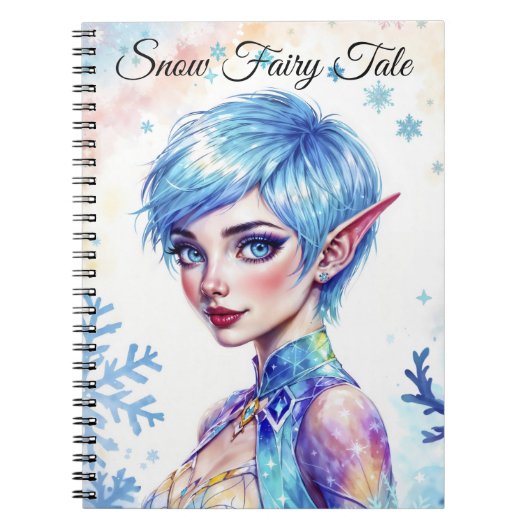 青毛小妖精や小人魔法氷雪林 ノートブック (正面)