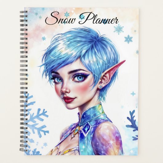 青毛小妖精や小人魔法氷雪林 プランナー手帳 (正面)