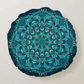 青民族曼荼羅。ラスタコピー ラウンドクッション (裏面)