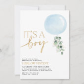 青気球の赤ちゃんシャワーだ 招待状 (正面)