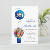 青気球モルモットの赤ちゃんシャワーだよ 招待状 (スタンド正面)