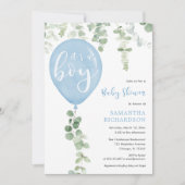青気球ユーカリの赤ちゃんシャワーだよ 招待状 (正面)