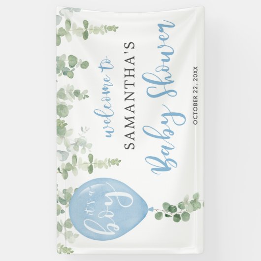 青気球ユーカリの赤ちゃんシャワーだよ 横断幕 (縦)