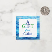 青水が男の子の囲いからの贈り物を彩る ノートカード (正面/裏面インサイチュ)