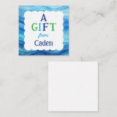 青水が男の子の囲いからの贈り物を彩る ノートカード (正面/裏面)