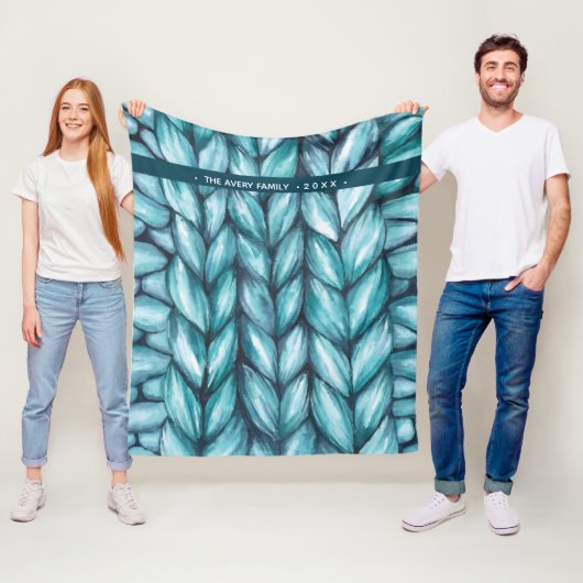 青水パーソナライズされた色編み フリースブランケット (インサイチュ)