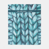 青水パーソナライズされた色編み フリースブランケット (正面)