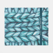 青水パーソナライズされた色編み フリースブランケット (正面(横))