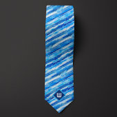 青水彩ストライプ ネクタイ