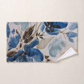 青水彩フローラデザインタオルセット バスタオルセット (ハンドタオル)