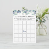 青水彩フローラベビーシャワー備後ゲームカード エンクロージャーカード (スタンド正面)