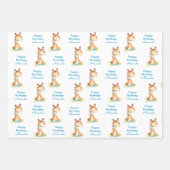 青水彩小馬 ラッピングペーパーシート (正面)