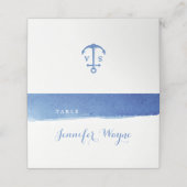青水彩航海のビーチ結婚式座席表 プレイスカード (外部開封)