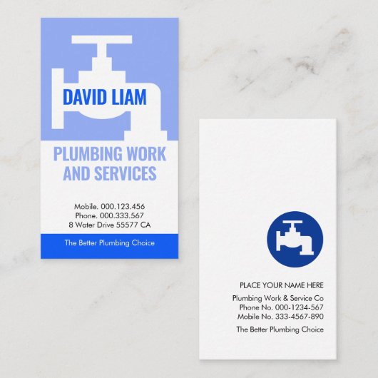 青水栓タップ配管画層 名刺 (正面/裏面)