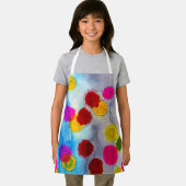 青水玉模様水彩抽象芸術 エプロン (インサイチュ)