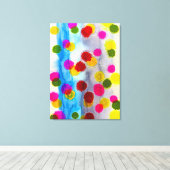 青水玉模様水彩抽象芸術 キャンバスプリント (インサイチュ (ウッドフロア))