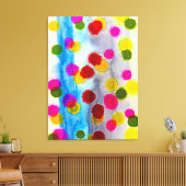 青水玉模様水彩抽象芸術 キャンバスプリント (インサイチュ (リビング))