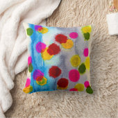 青水玉模様水彩抽象芸術 クッション (ブランケット)