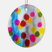 青水玉模様水彩抽象芸術 セラミックオーナメント (左)
