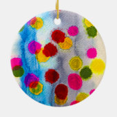 青水玉模様水彩抽象芸術 セラミックオーナメント (裏面)