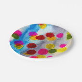 青水玉模様水彩抽象芸術 ペーパープレート (アングル)
