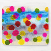 青水玉模様水彩抽象芸術 マウスパッド (正面)