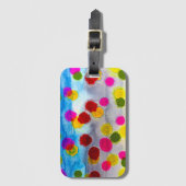 青水玉模様水彩抽象芸術 ラゲッジタグ (正面縦)