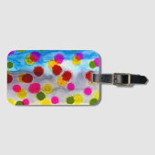 青水玉模様水彩抽象芸術 ラゲッジタグ (正面横)