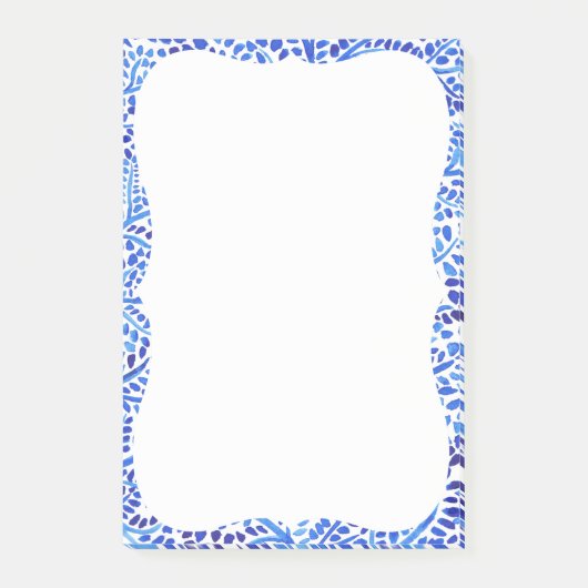 青水色つる植物クラシック色彩の鮮やかプリント ポストイット (正面)