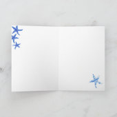 青水色の珊瑚のシルエット カード (内部)