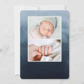 青水色グラデーション写真誕生のお知らせ 招待状 (裏面)