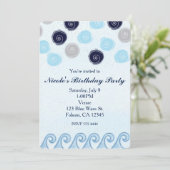 青波の水彩アートビーチサマー招待状 招待状 (スタンド正面)