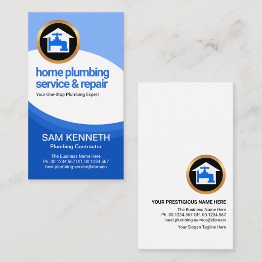 青波曲率配管工事請負業者 名刺 (正面/裏面)